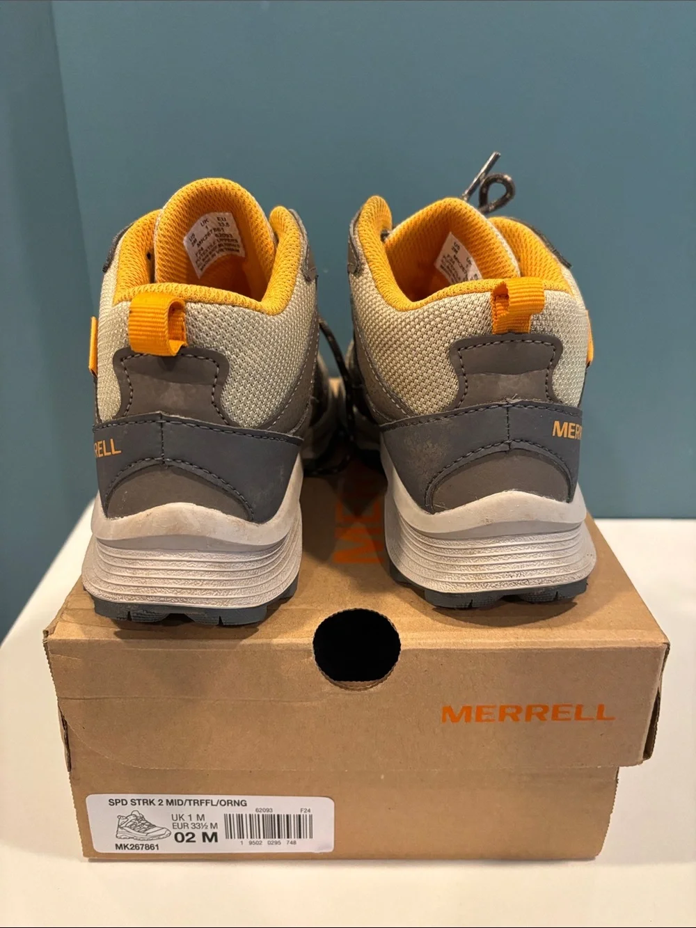 Merrell Kids Boy Speed Strike 2 Mid-Top Hiking Boots - size 2